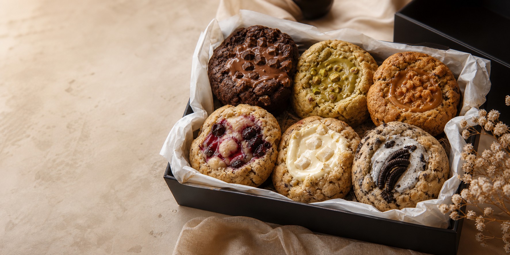 Caja premium con cookies New York XL artesanales